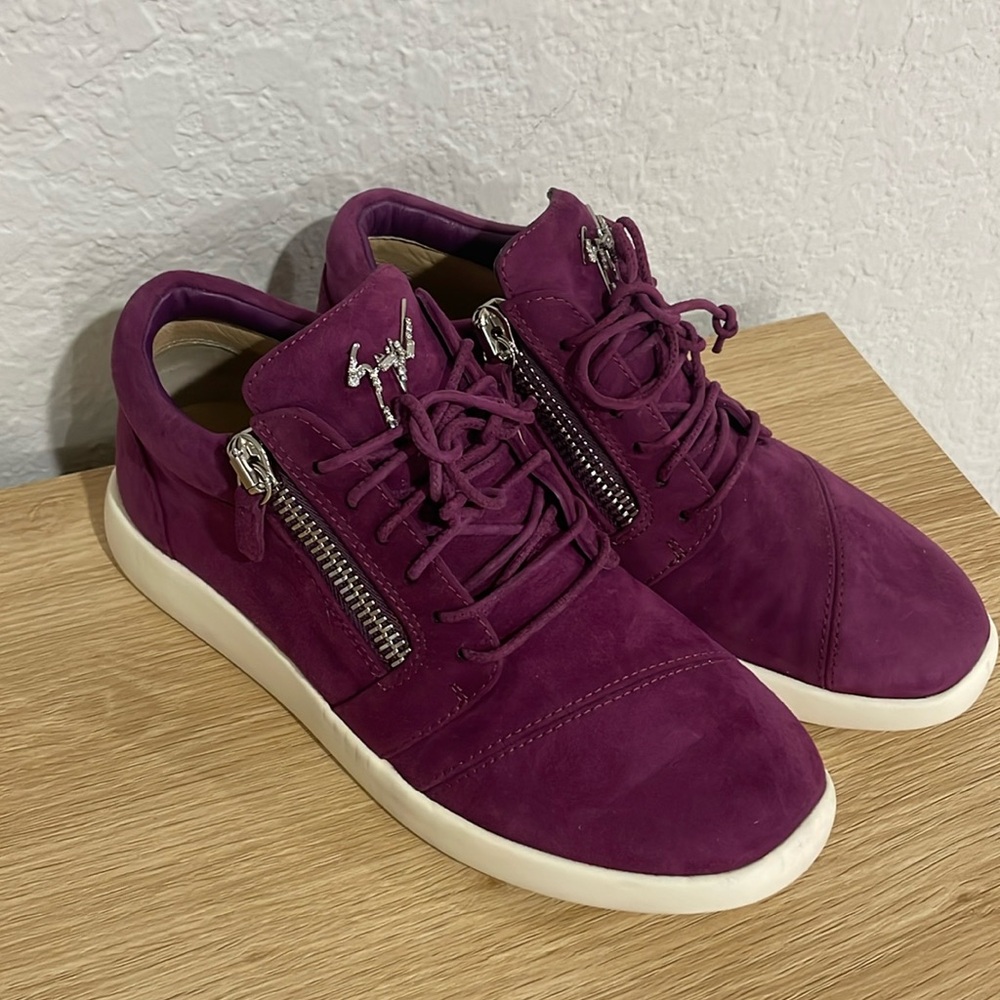 Giuseppe Zanotti suede maroon sneakers